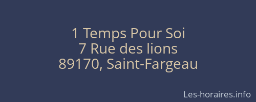 1 Temps Pour Soi