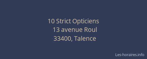 10 Strict Opticiens