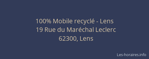 100% Mobile recycl&eacute; - Lens