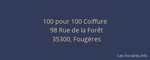 100 pour 100 Coiffure