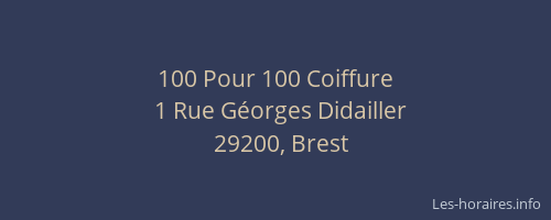 100 Pour 100 Coiffure
