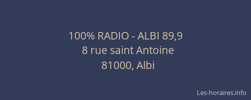 100% RADIO - ALBI 89,9
