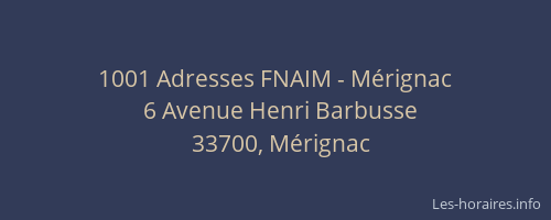 1001 Adresses FNAIM - Mérignac