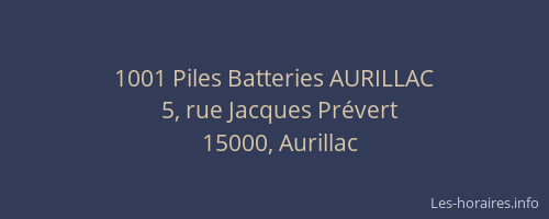 1001 Piles Batteries AURILLAC