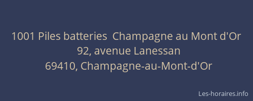 1001 Piles batteries  Champagne au Mont d'Or