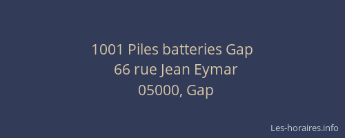 1001 Piles batteries Gap
