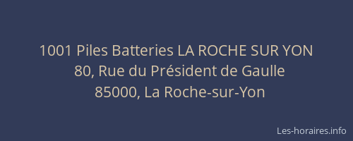 1001 Piles Batteries LA ROCHE SUR YON