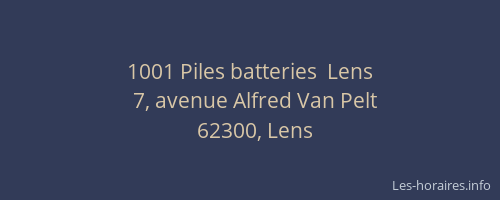 1001 Piles batteries  Lens