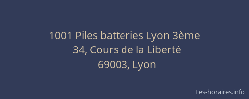 1001 Piles batteries Lyon 3ème