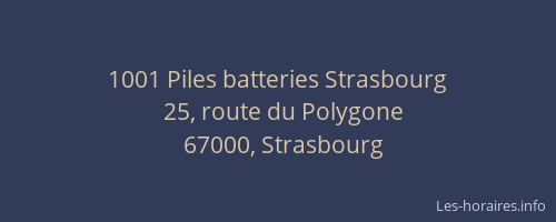 1001 Piles batteries Strasbourg