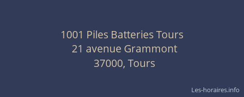 1001 Piles Batteries Tours