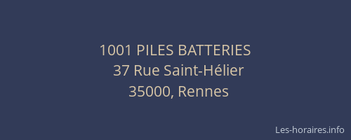 1001 PILES BATTERIES