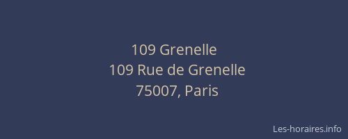 109 Grenelle