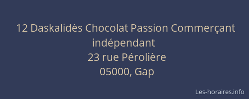 12 Daskalidès Chocolat Passion Commerçant indépendant