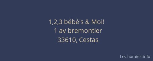 1,2,3 b&eacute;b&eacute;'s & Moi!
