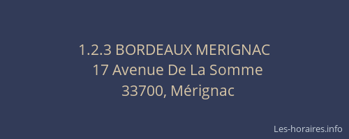 1.2.3 BORDEAUX MERIGNAC