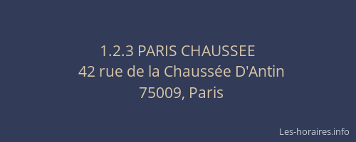 1.2.3 PARIS CHAUSSEE