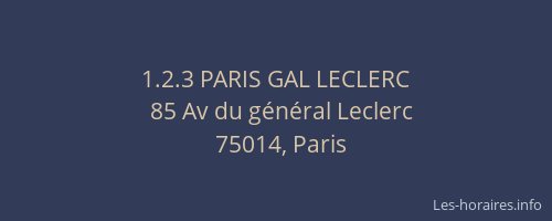 1.2.3 PARIS GAL LECLERC