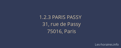 1.2.3 PARIS PASSY