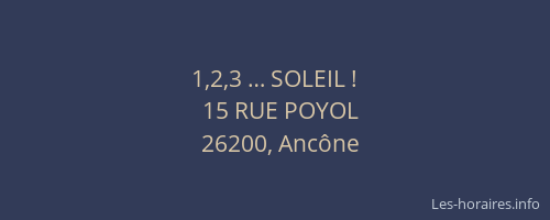 1,2,3 … SOLEIL !