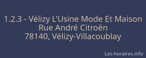 1.2.3 - Vélizy L'Usine Mode Et Maison