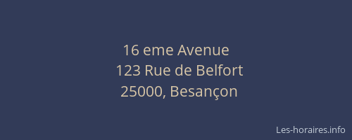 16 eme Avenue
