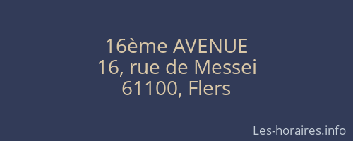 16ème AVENUE