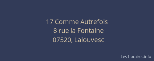 17 Comme Autrefois