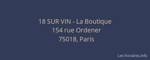 18 SUR VIN - La Boutique