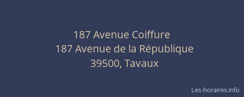 187 Avenue Coiffure