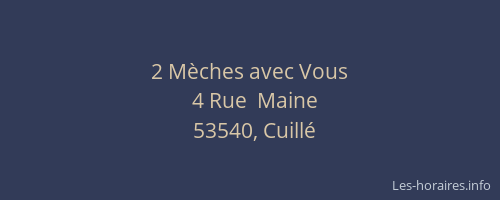 2 M&egrave;ches avec Vous