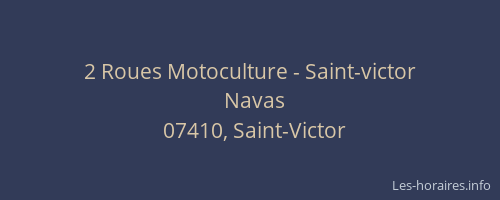 2 Roues Motoculture - Saint-victor