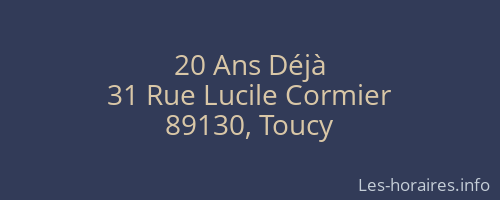 20 Ans Déjà