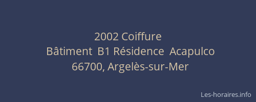 2002 Coiffure