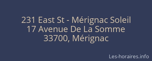 231 East St - Mérignac Soleil