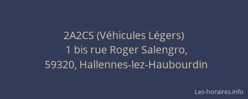 2A2CS (Véhicules Légers)