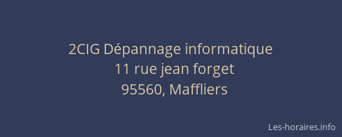 2CIG Dépannage informatique