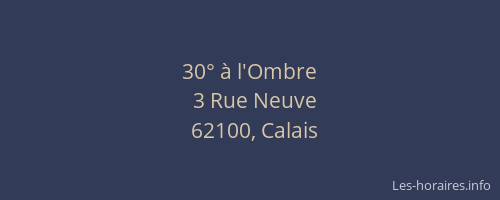 30° à l'Ombre