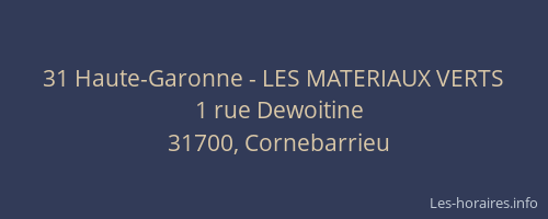 31 Haute-Garonne - LES MATERIAUX VERTS