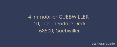 4 Immobilier GUEBWILLER