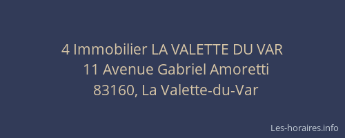 4 Immobilier LA VALETTE DU VAR