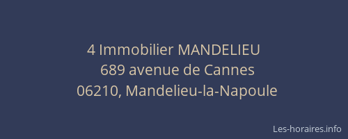 4 Immobilier MANDELIEU