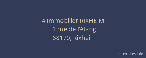 4 Immobilier RIXHEIM