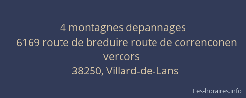4 montagnes depannages