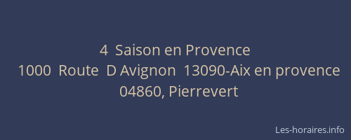 4  Saison en Provence