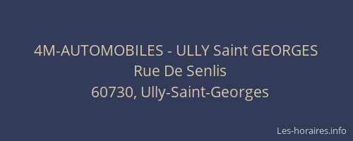 4M-AUTOMOBILES - ULLY Saint GEORGES