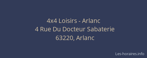 4x4 Loisirs - Arlanc