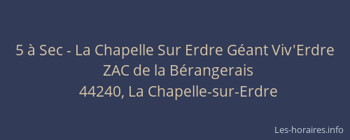 5 à Sec - La Chapelle Sur Erdre Géant Viv'Erdre