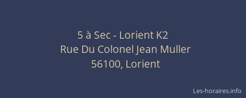 5 à Sec - Lorient K2