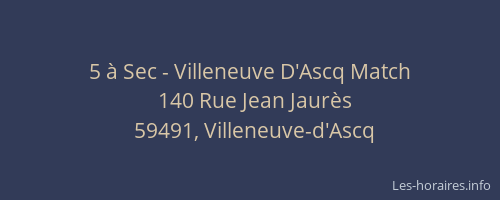 5 à Sec - Villeneuve D'Ascq Match